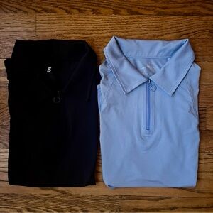 Jack Smith Women's 1/4 Zip Polo Shirt Sz. Small 2 Pc Bundle Black & Light Blue